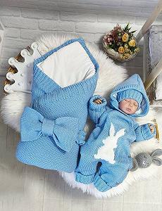 Зимний набор для новорожденного Кролик голубой - Фото 1