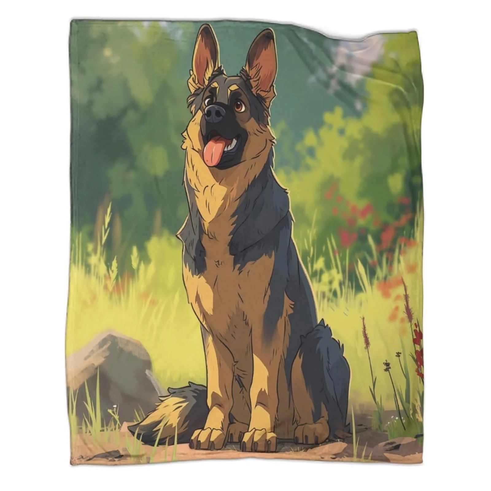 Фланелева Покривало VFKLZCNYR з 3D друком німецької вівчарки для диванів, ліжка, крісел, фото №1