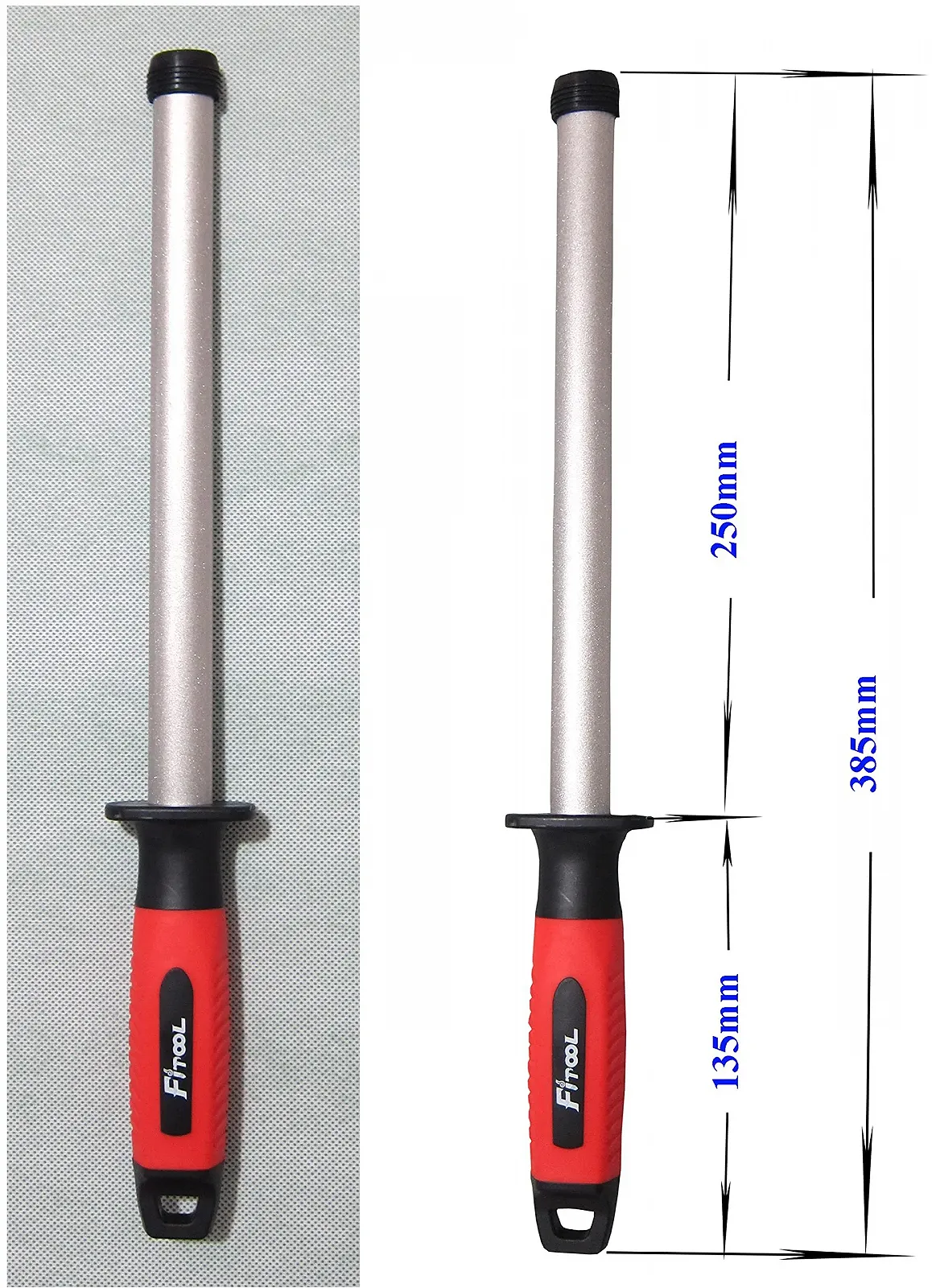 Мусат алмазний 10-дюймовий професійний для заточування кухонних ножів та секаторів, фото №3