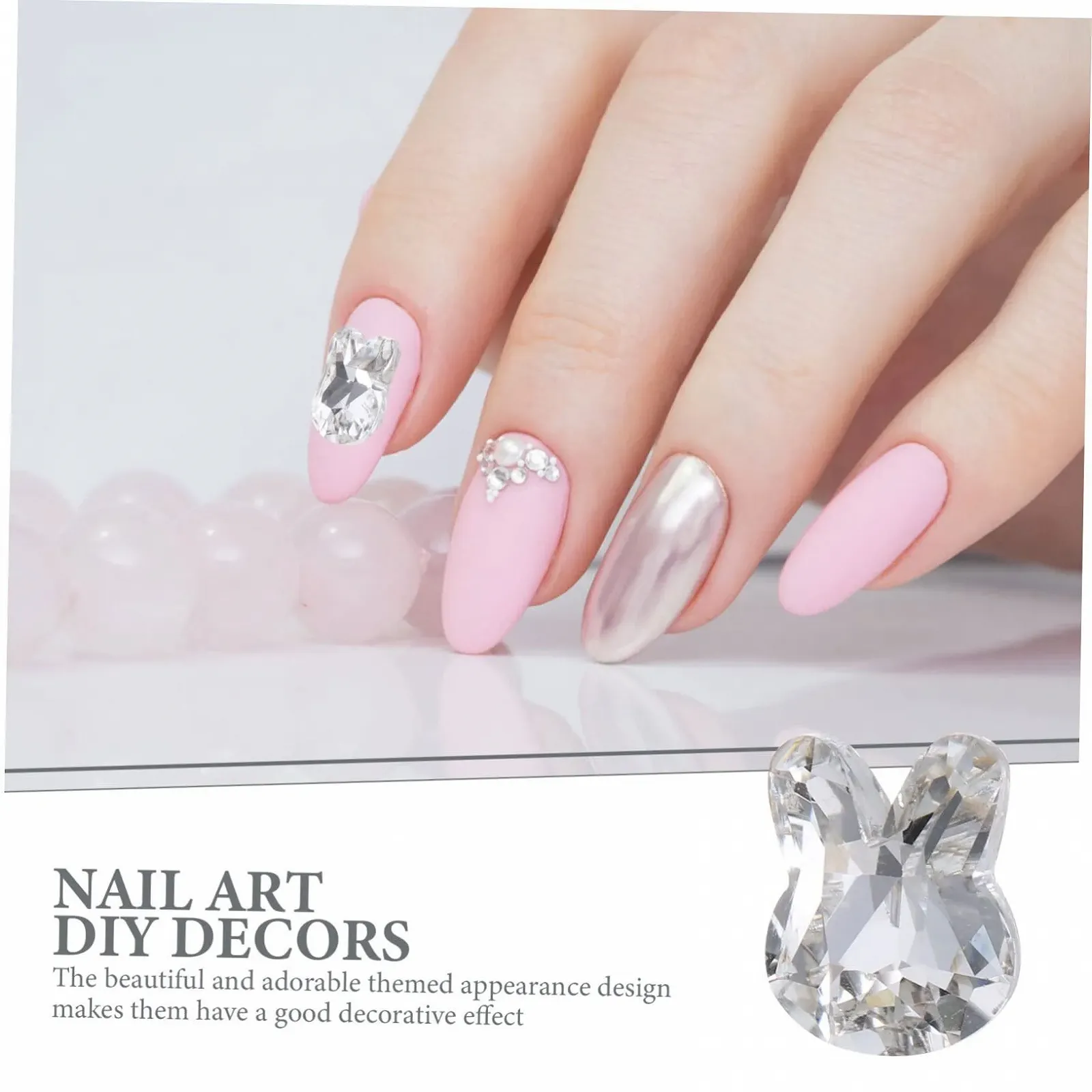 Прикраси для нігтів Кролик 3D, 100 шт, кришталеві аксесуари, фото №6