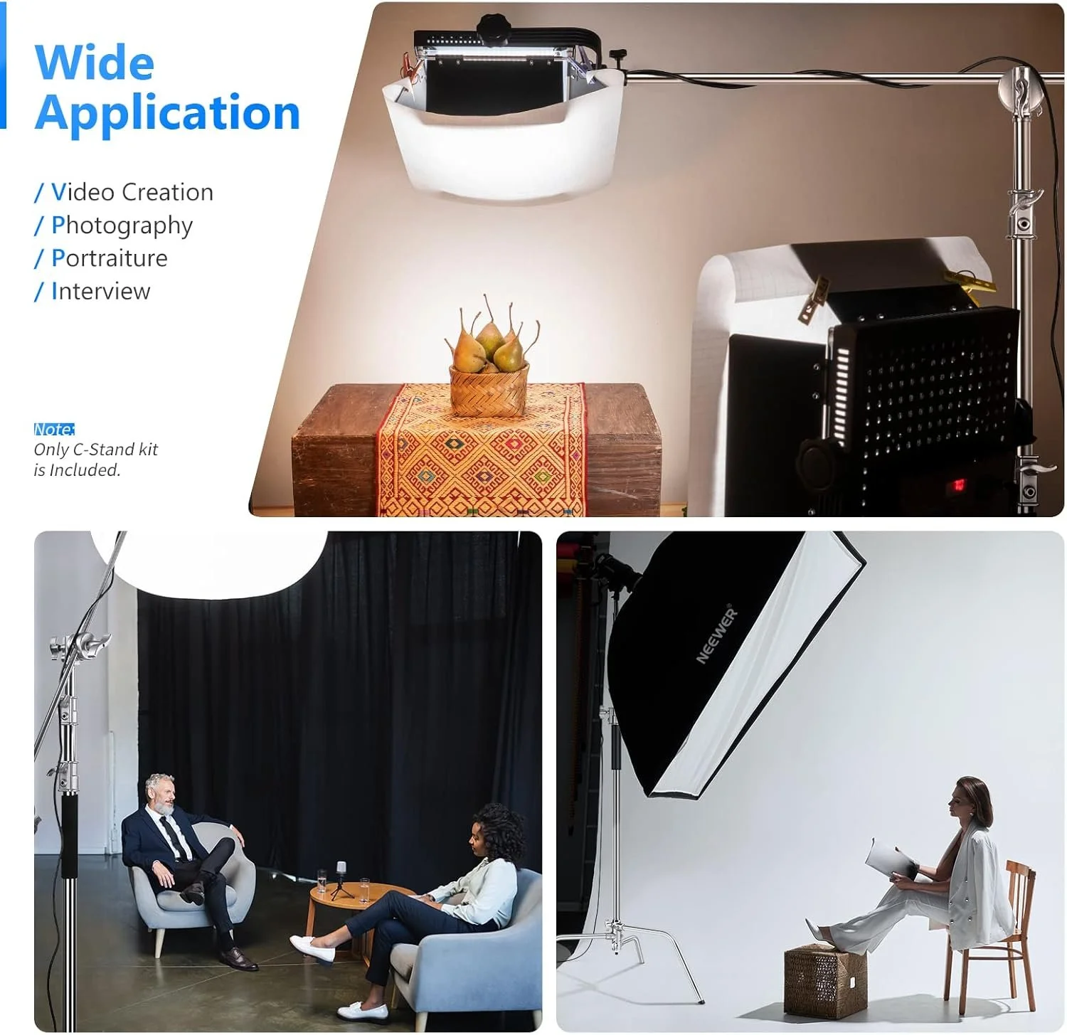 Штатив для студійного світла/софтбоксу NEEWER Pro ST-C-CB Срібний, фото №5 Штатив для студійного світла/софтбоксу NEEWER Pro ST-C-CB Срібний, фото №5