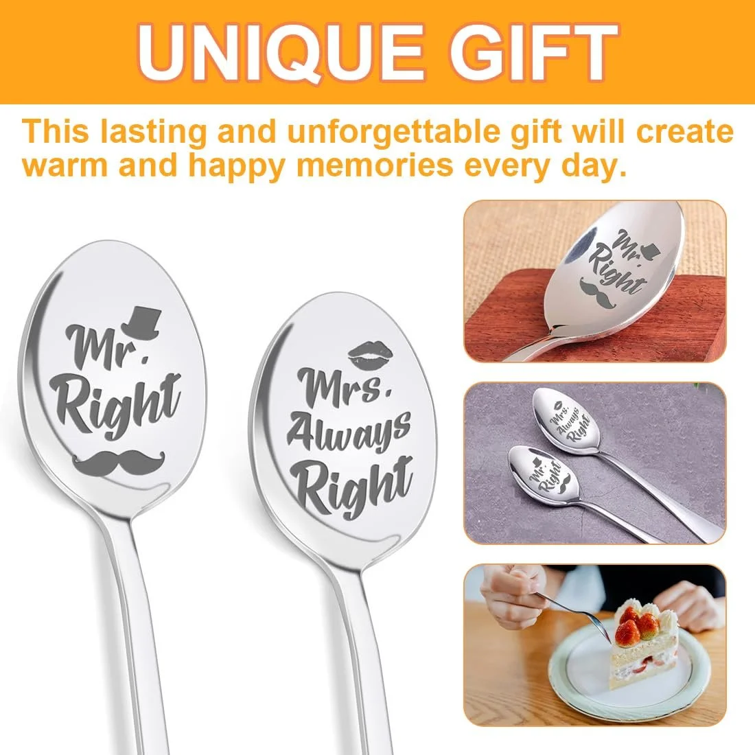 Ложки для кави Подарунок на весілля 2 шт. Гравіювання, фото №3 Ложки для кави Подарунок на весілля 2 шт. Гравіювання, фото №3