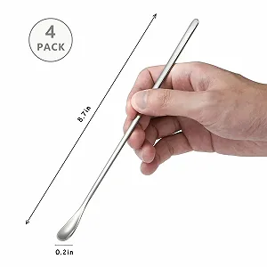 Ложка для холодного чая, Длинная ложка, Набор из 4 перемешивающих ложек из нержавеющей стали для кофе, чая, напитков, коктейлей (LL4) synthetic.ua - Фото 1