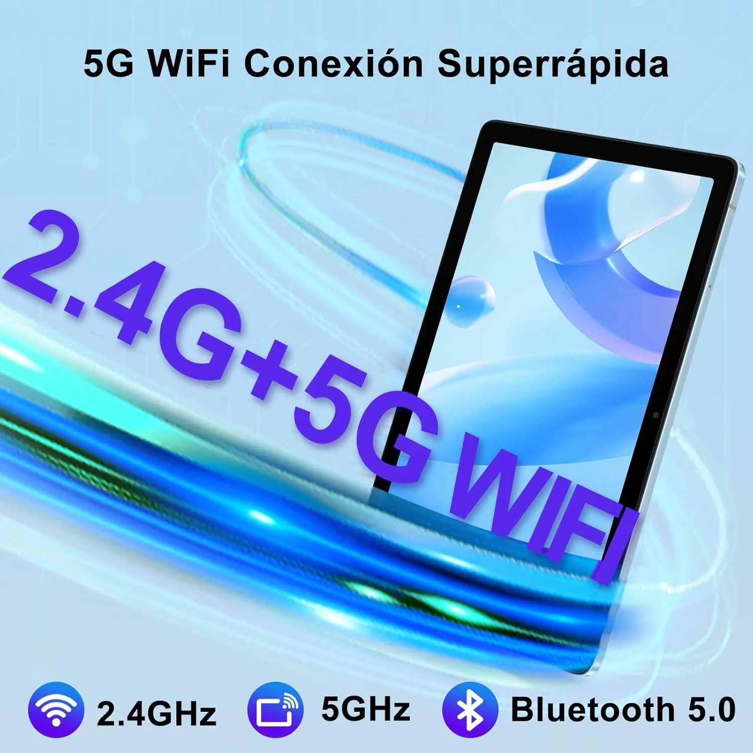Планшет Ziovo Z118 10.1" (6+16)/128 ГБ 8-ядер 8000 мА·ч Android 14 Чорно-блакитний, фото №7