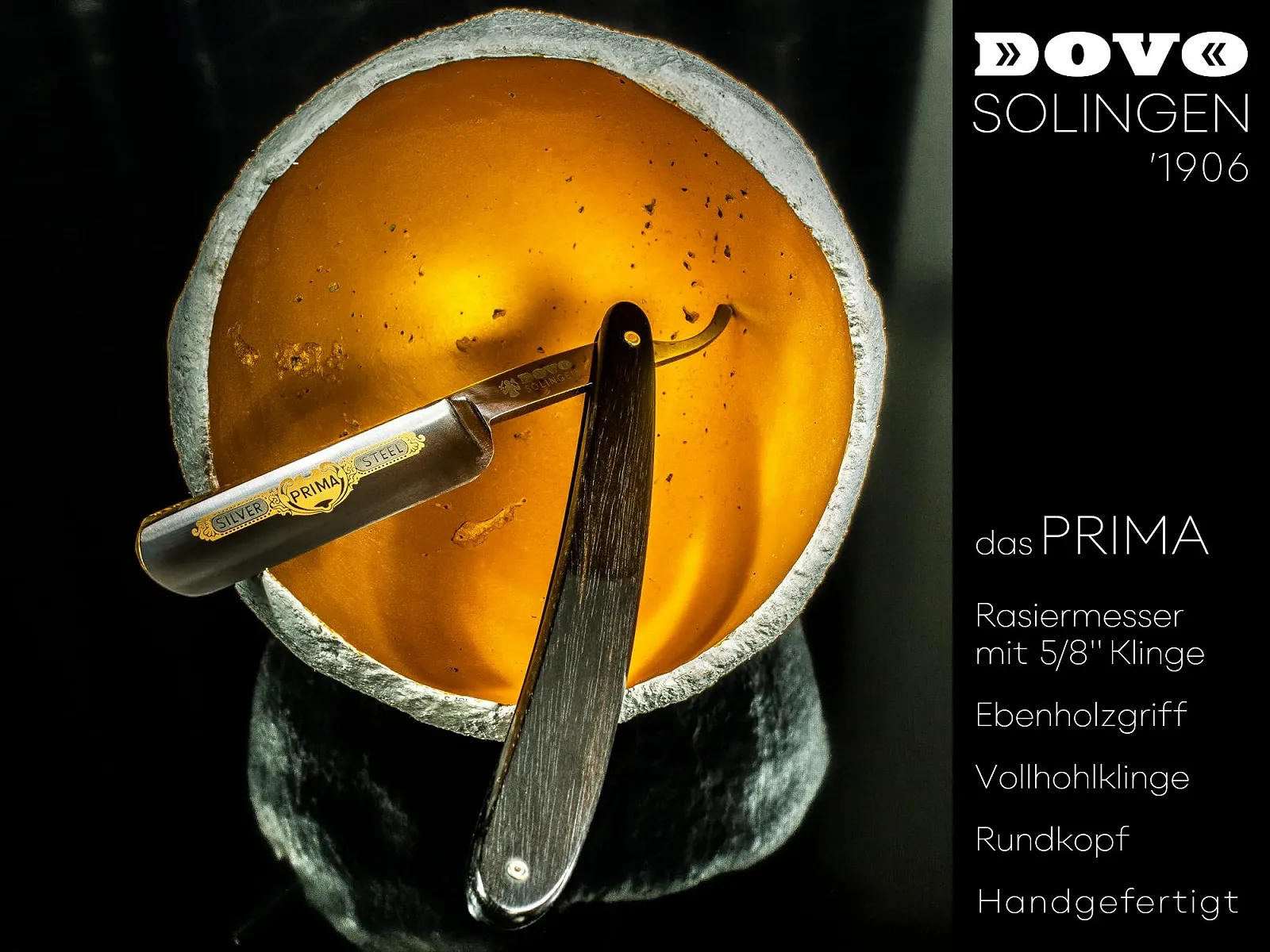 Опасная бритва Dovo Prima Ebony Черная 5/8 дюйма, фото №3