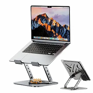 Подставка для ноутбука TAIZER с вращением на 360
градусов, регулируемая по высоте, с полой конструкцией охлаждения - Фото 1