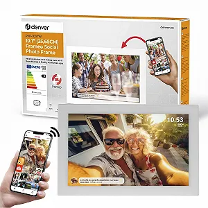 Цифровая фоторамка Denver 10.1 Inch 16 GB WiFi Frameo White - Фото 1
