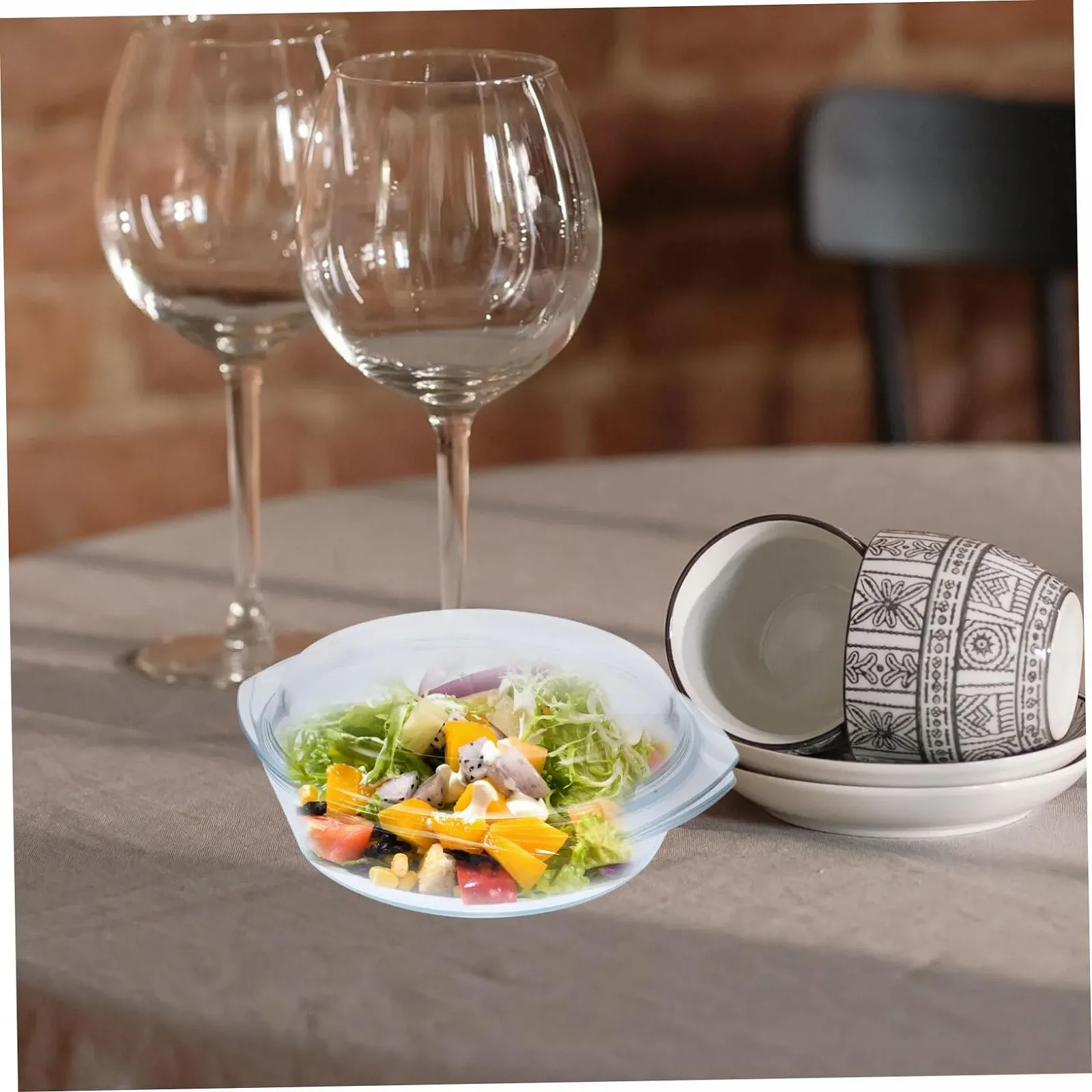 Скляна форма для запікання з кришкою термостійка для мікрохвильової печі та посудомийної машини, фото №9