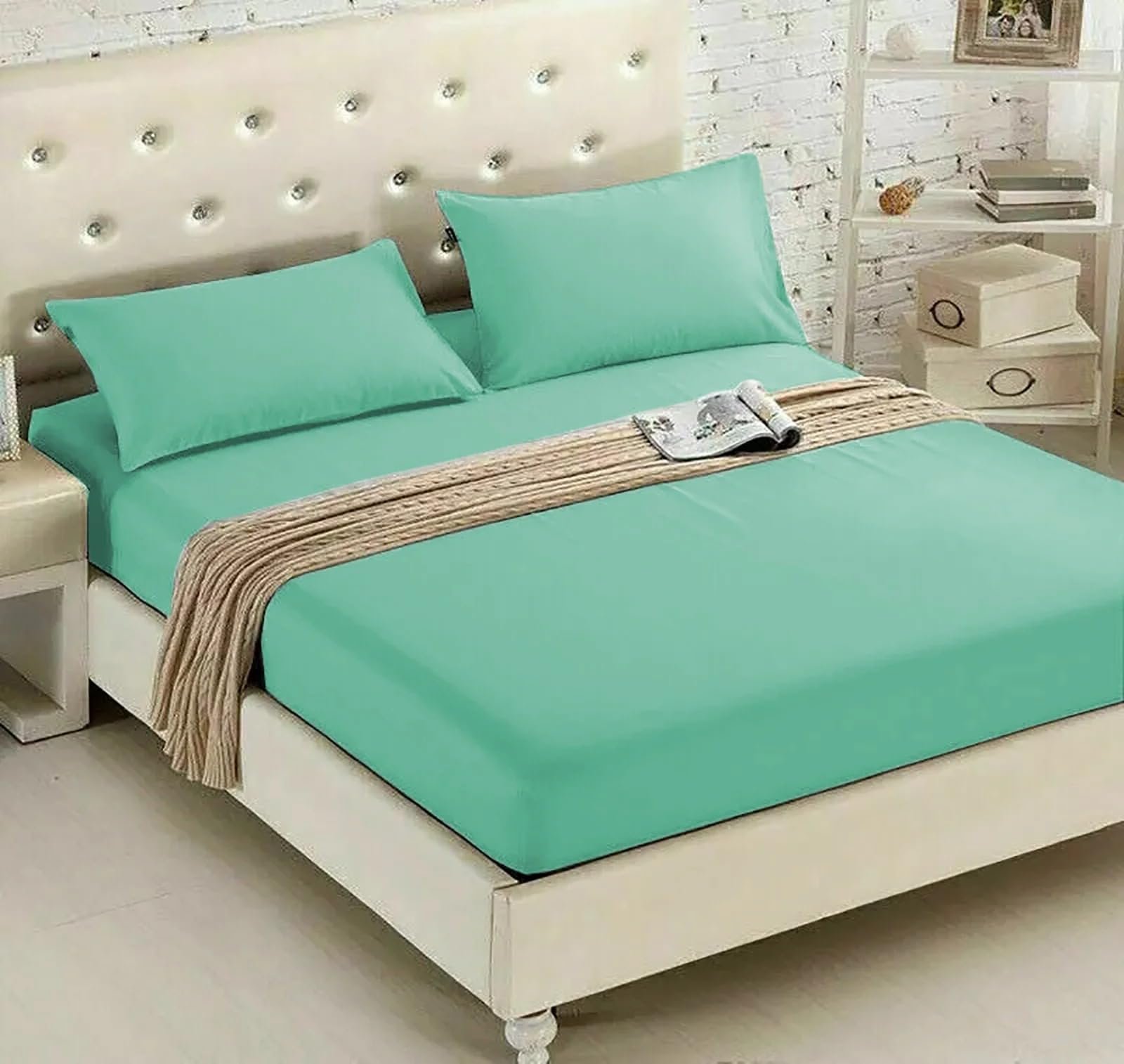 Протектор для матраса Однотонный Роскошный Однотонный Дышащий Легкий, фото №1