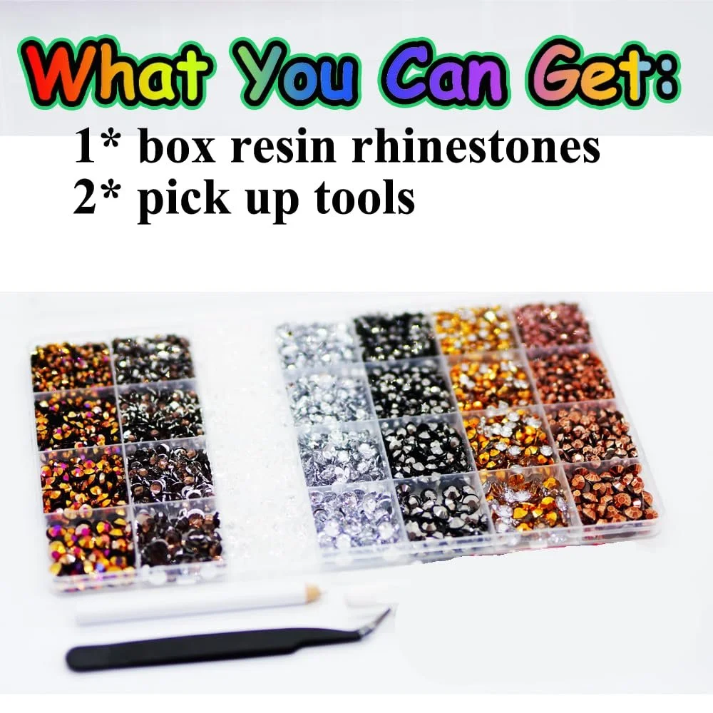 Стразы из смолы ручной работы Медный Коричневый Черный Белый Серый Прозрачный 3 мм 4 мм 5 мм 6 мм Плоские бусины без горячей фиксации SS10 SS16 SS20 SS30 Камни для самостоятельного создания маникюра, фото №4