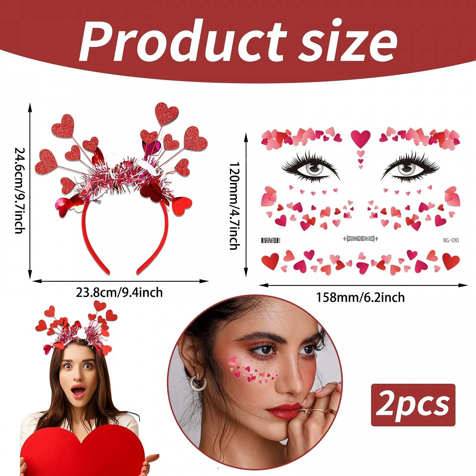 Обруч Amor xianshi Серце Червоний, фото №2