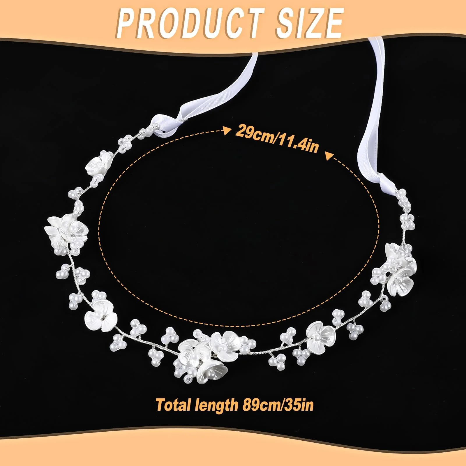 Аксесуари для волосся дитячі, Вінок з квітів 29 см, фото №5