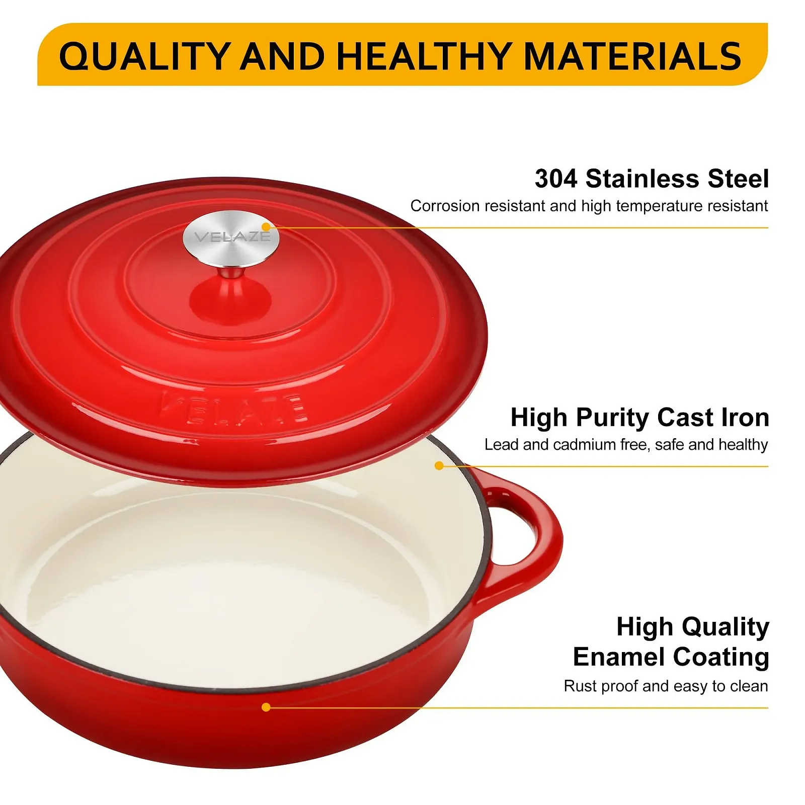 Форма для запекания Velaze Чугун Эмалевое покрытие, фото №4