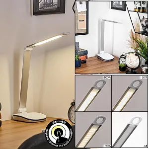 Настільна лампа HOFSTEIN Vringelby LED Пластикова Діммована Срібляста/Біла 72 см synthetic.ua - Фото 1