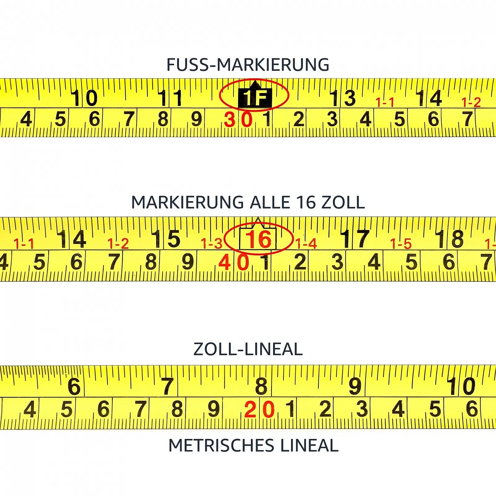 Рулетка Amazon Basics 16 футів, бірюзова, фото №4