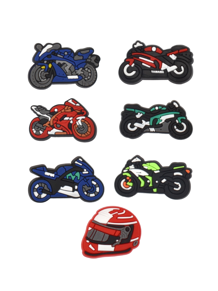 Джибитсы мотоциклы байк motorcycle 7 шт аксессуары крокс украшение Dz_65_1, фото №1