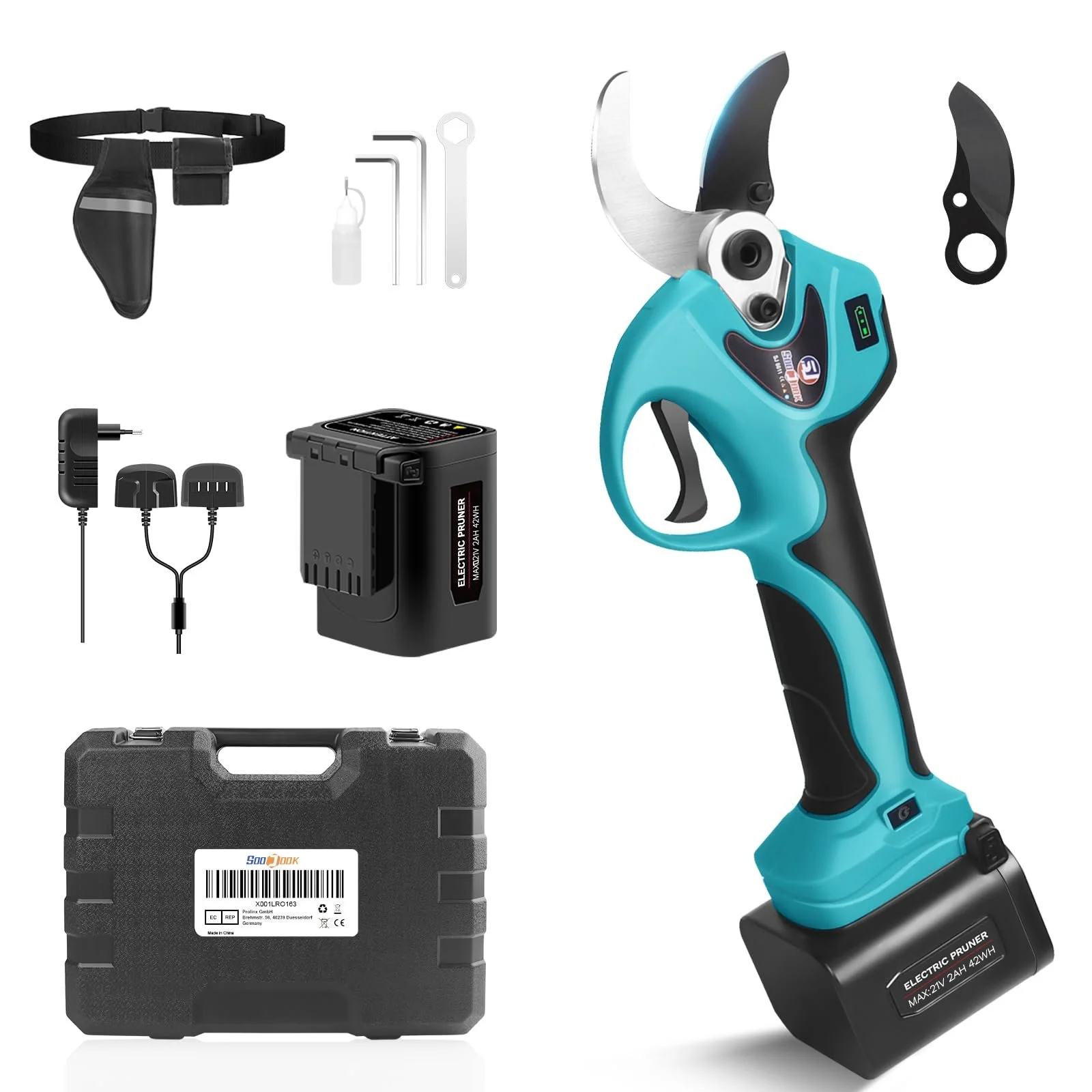 Секатор акумуляторний SOOJOOK 8605PRO 40 мм 1050 W 21 V, фото №1