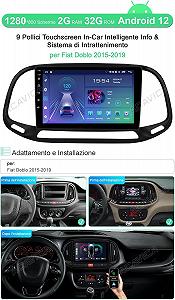 Автомагнітола Acavica для Fiat Doblo (2015-2019) / 9" / 2/32 Гб / Android 13 / Apple CarPlay / Android Auto / Bluetooth / Wi-Fi / GPS / USB / black synthetic.ua - Фото 1