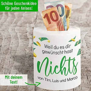 Скарбничка керамічна Weil du es dir wünscht hast NOCHTS персоналізована synthetic.ua - Фото 1