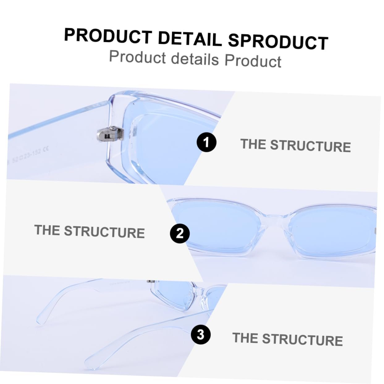 Сонцезахисні окуляри Квадратні Сині (2 шт.), фото №5