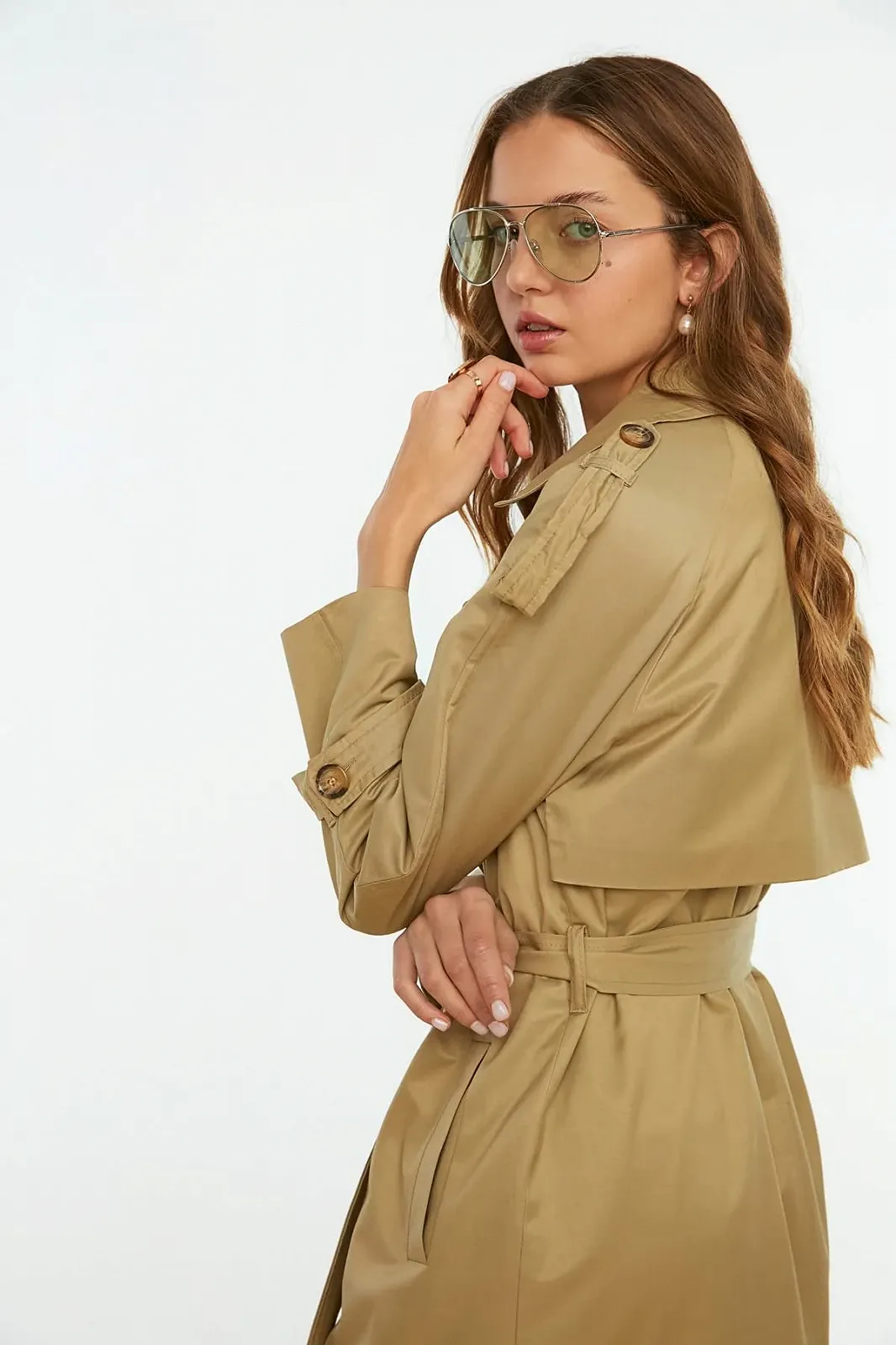 Тренч TRENDYOL Женский Длинный Водоотталкивающий, фото №4 Тренч TRENDYOL Женский Длинный Водоотталкивающий, фото №4