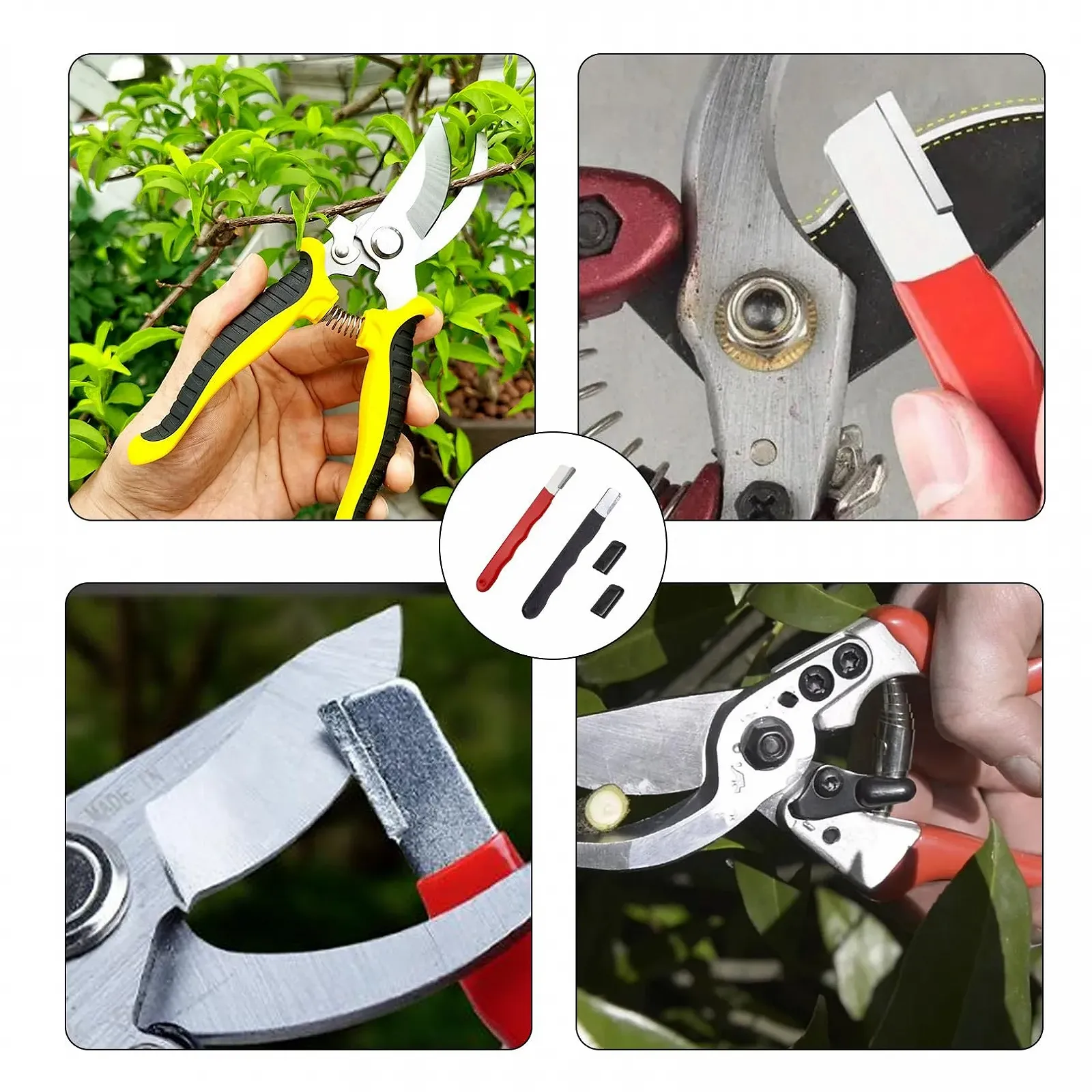 Точилка для садовых инструментов и ножей набор 2 шт. портативная для улицы, фото №7