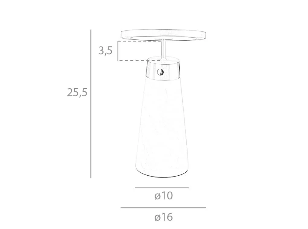 Настільна лампа Ángel Cerdá з білого мармуру та золотої сталі Ø16 x 25,5 см сучасний дизайн Біла з золотом, фото №7