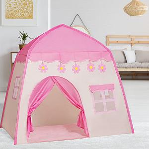 Палатка Bemodst Детская Игровая Замок принцессы 130 x 100 x 130 см Розовые Цветы - Фото 1