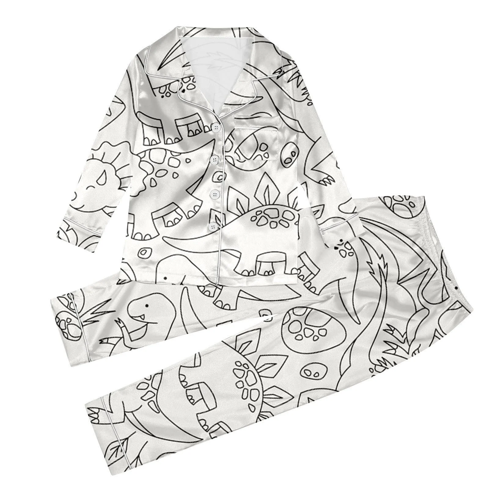 Дитяча піжама для розмальовування Cartoon Print White, фото №1 Дитяча піжама для розмальовування Cartoon Print White, фото №1