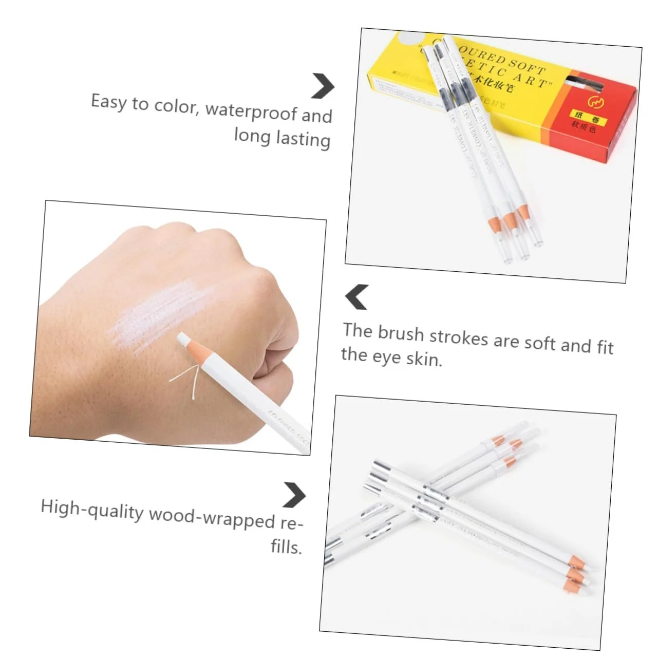 Карандаш для глаз minkissy Белый, фото №5