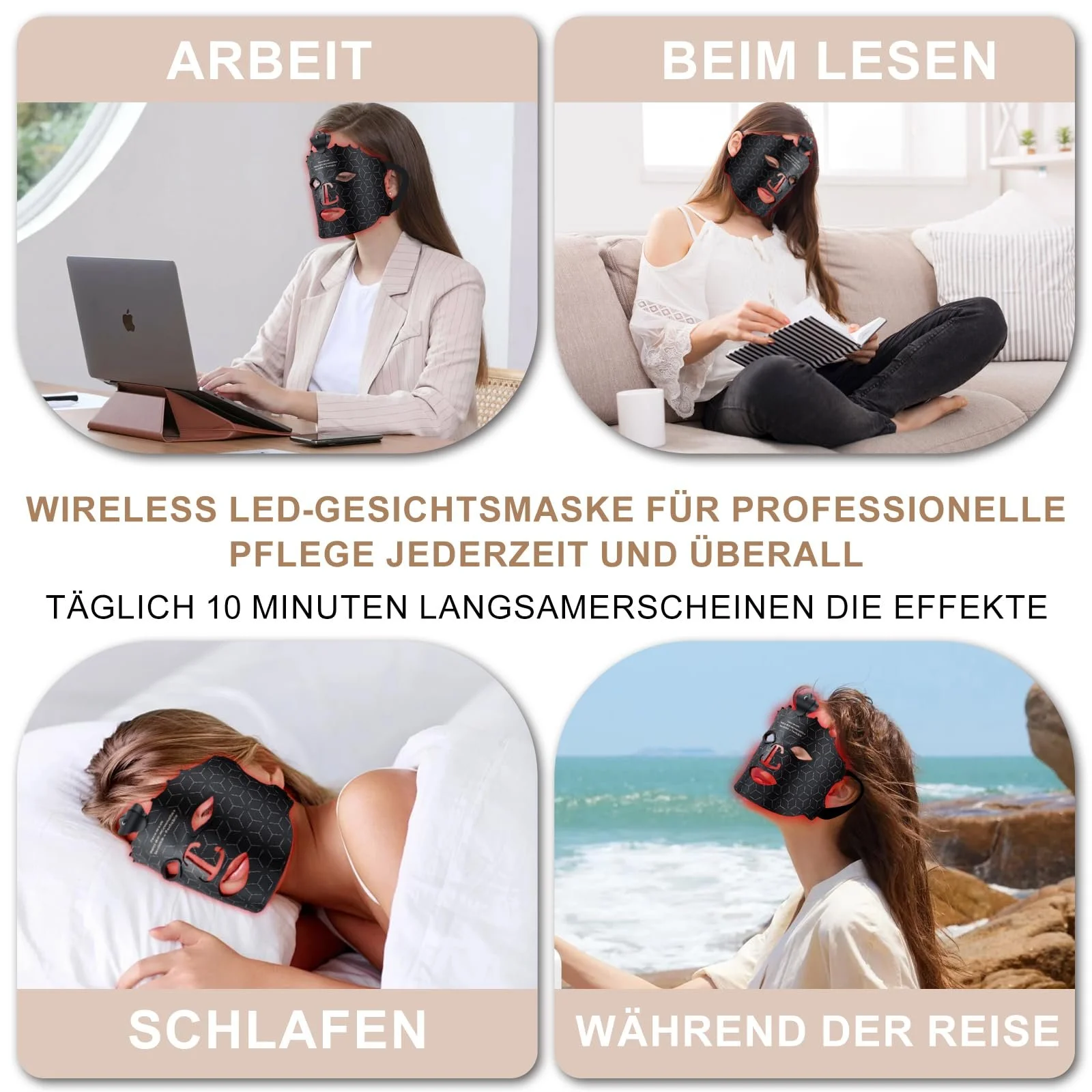 LED Маска для обличчя Red Light Therapy 7-кольорова LED маска бездротова портативна, фото №5 LED Маска для обличчя Red Light Therapy 7-кольорова LED маска бездротова портативна, фото №5