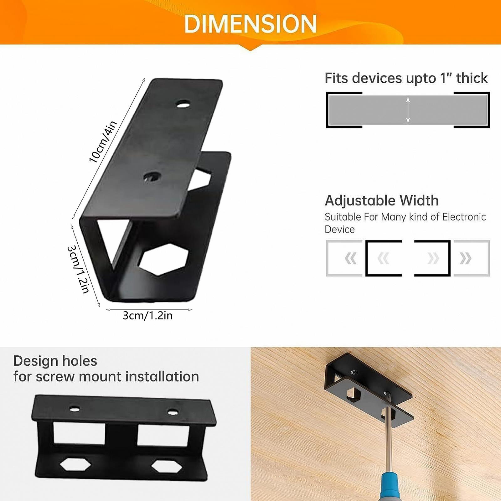 Держатель для ноутбука - Металлический кронштейн под стол для тонкого ноутбука, компактная подставка для ноутбука для игровой консоли, модемной клавиатуры, Smart TV Box, прочный, фото №8