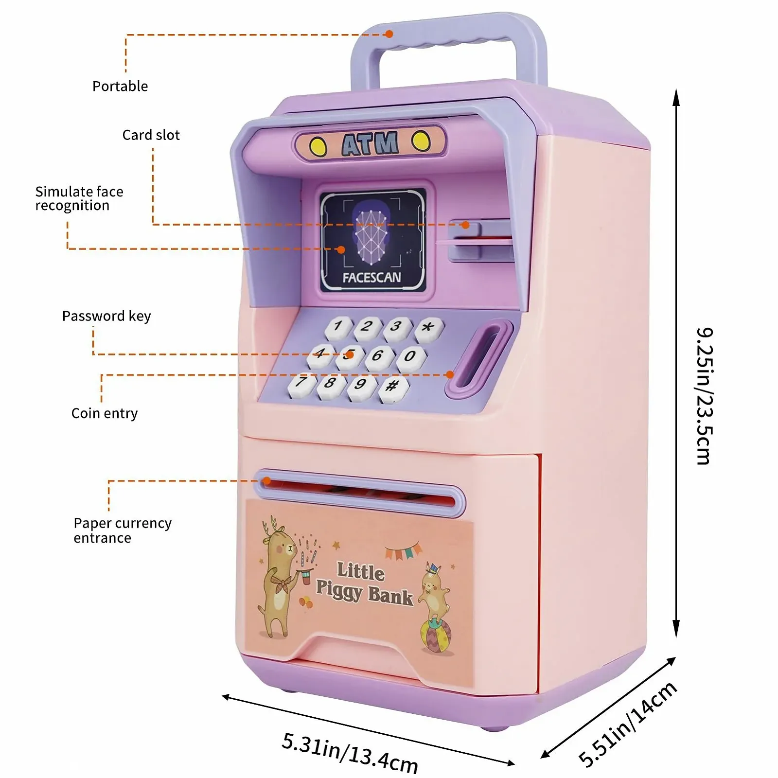 Скарбничка-сейф Електронна Банкомат із паролем та купюроприймачем, фото №3