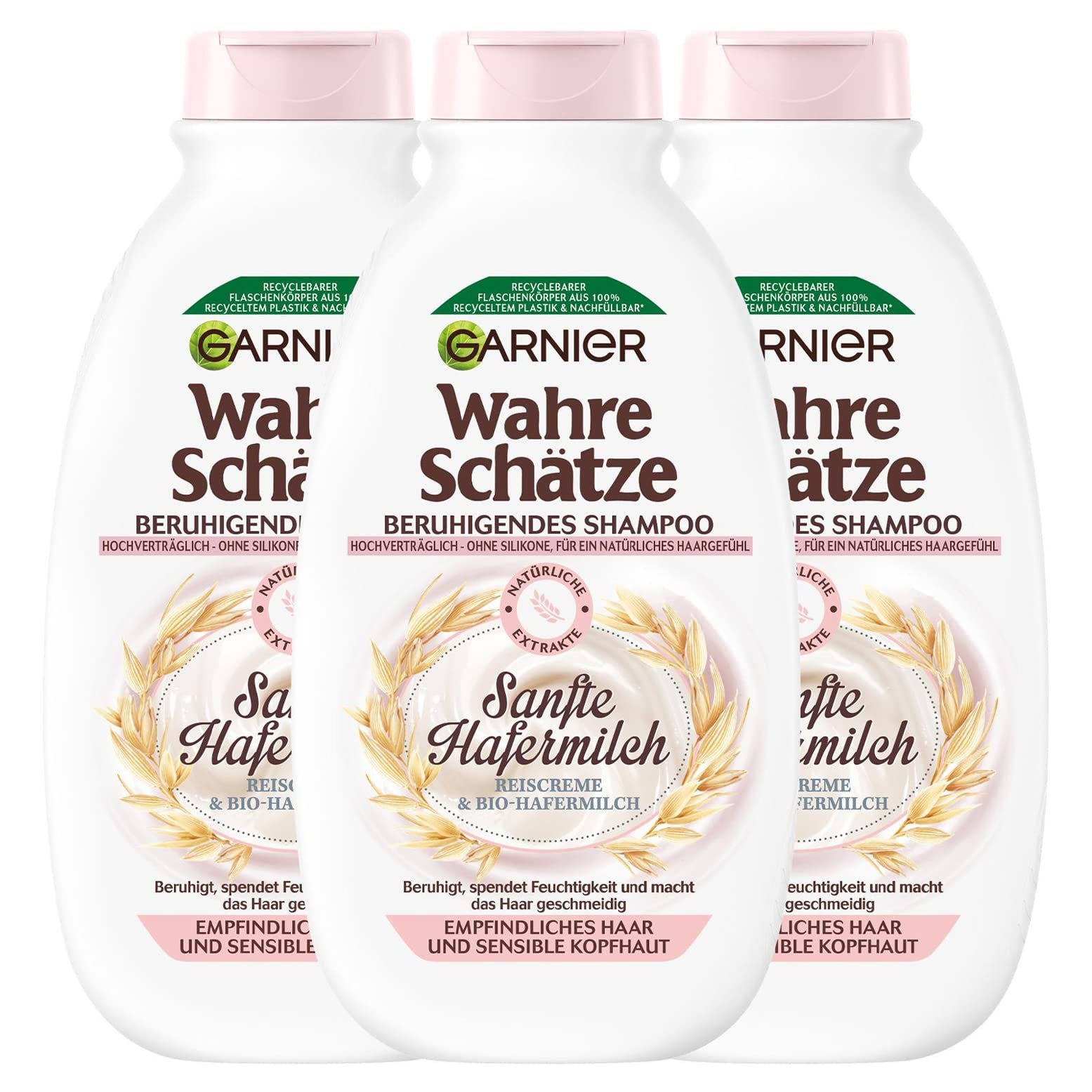 Шампунь Garnier True Treasures Заспокійливий Ніжне Вівсяне Молоко для Чутливого Волосся та Чутливої Шкіри Голови, 3 x 250 мл, фото №1 Шампунь Garnier True Treasures Заспокійливий Ніжне Вівсяне Молоко для Чутливого Волосся та Чутливої Шкіри Голови, 3 x 250 мл, фото №1