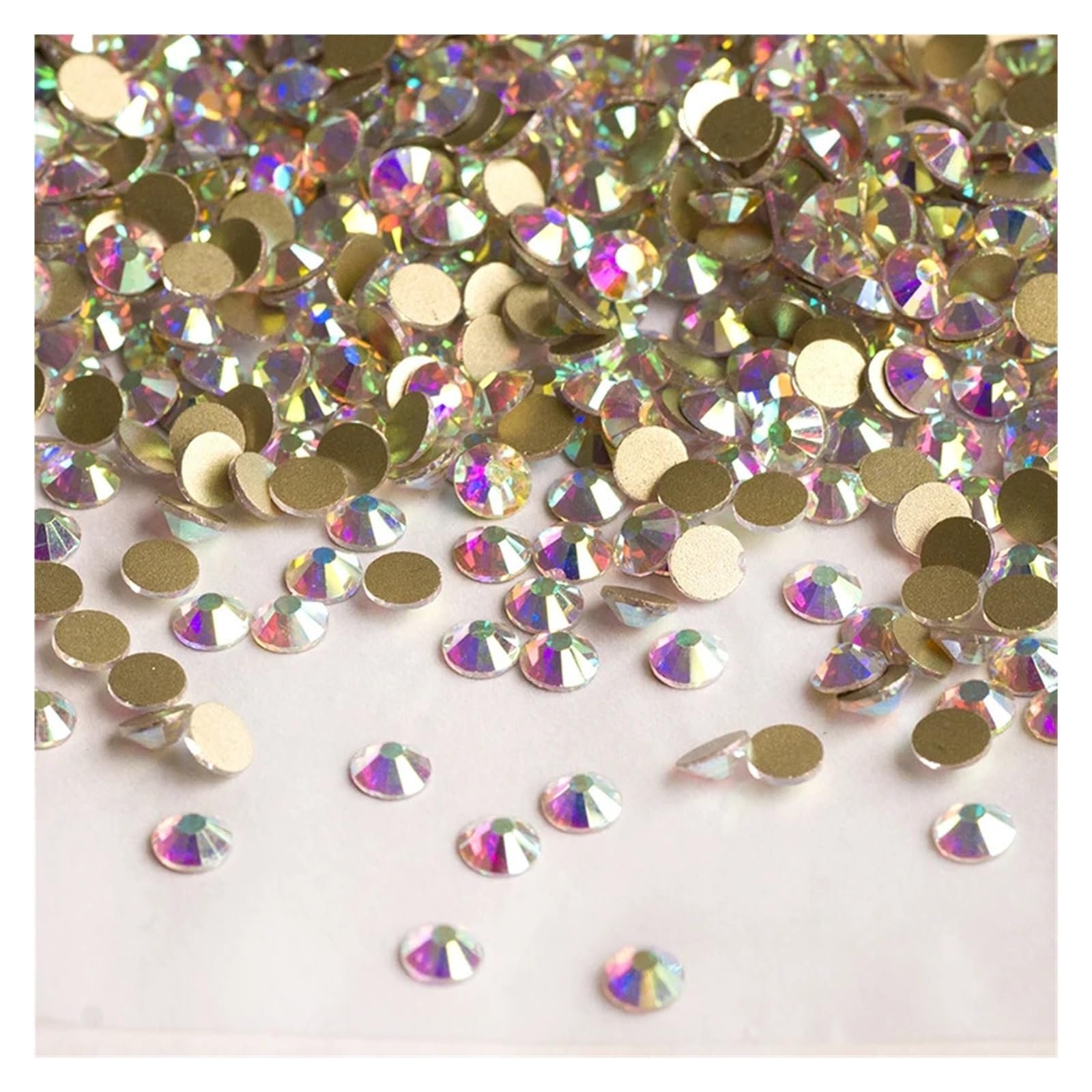 Стразы AB-кристаллы, плоская задняя часть (SS16, 1440 шт.), AB SS40, 144 шт., фото №3 Стразы AB-кристаллы, плоская задняя часть (SS16, 1440 шт.), AB SS40, 144 шт., фото №3