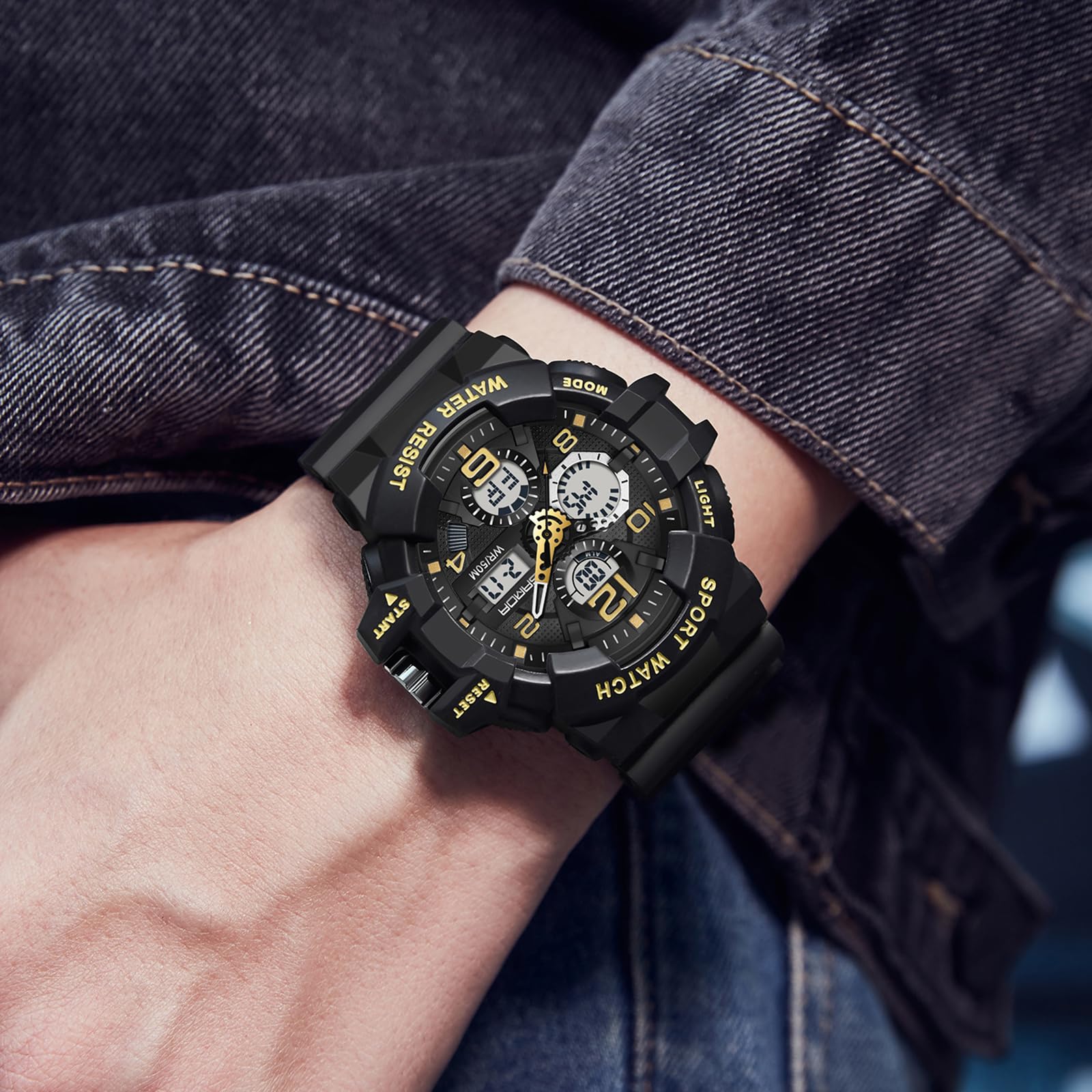 Годинник findtime Digital Men's Military Outdoor Stopwatch 50m Waterproof Two Time Zones Light Alarm Clock Tactical, фото №3 Годинник findtime Digital Men's Military Outdoor Stopwatch 50m Waterproof Two Time Zones Light Alarm Clock Tactical, фото №3