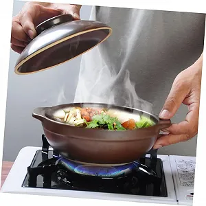 Кастрюля-жаровня керамическая жаростойкая с боковыми ручками для риса и тушения synthetic.ua - Фото 1