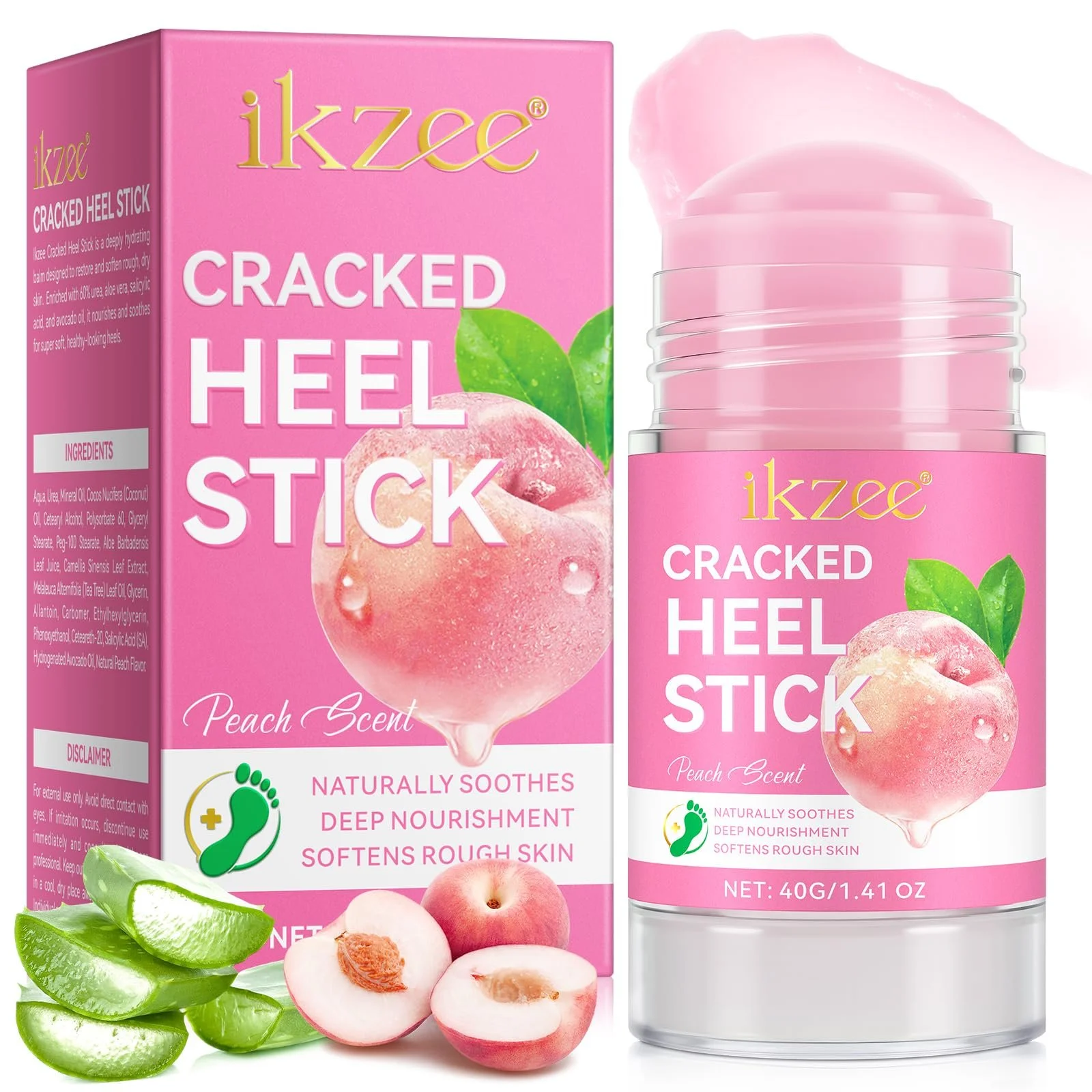 Стик-бальзам для восстановления пяток Cracked Heel Repair Smooth Peach Taste с мочевиной и салициловой кислотой увлажняющий, фото №1
