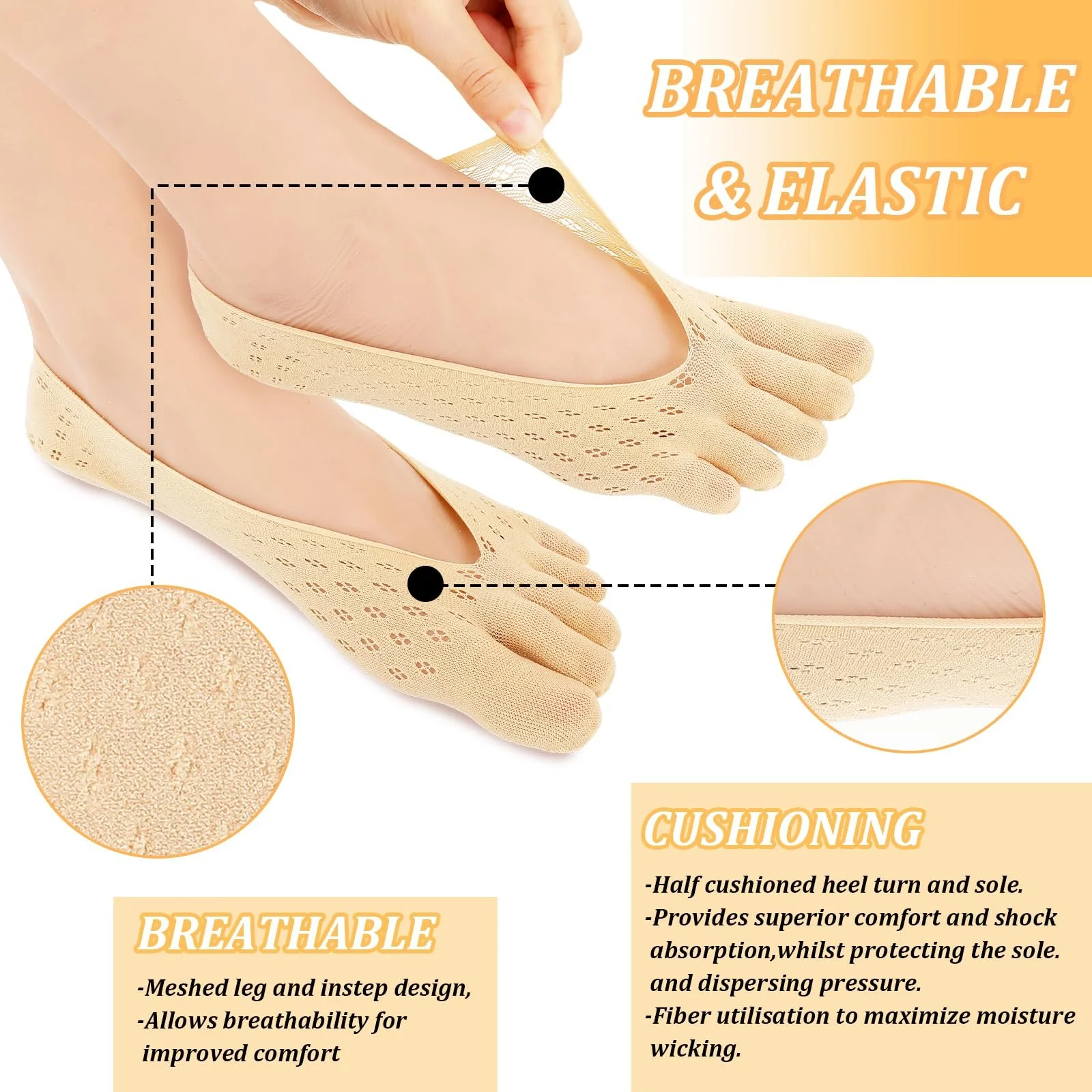 Носки с пальцами Ouligay, 5 пар, фото №6