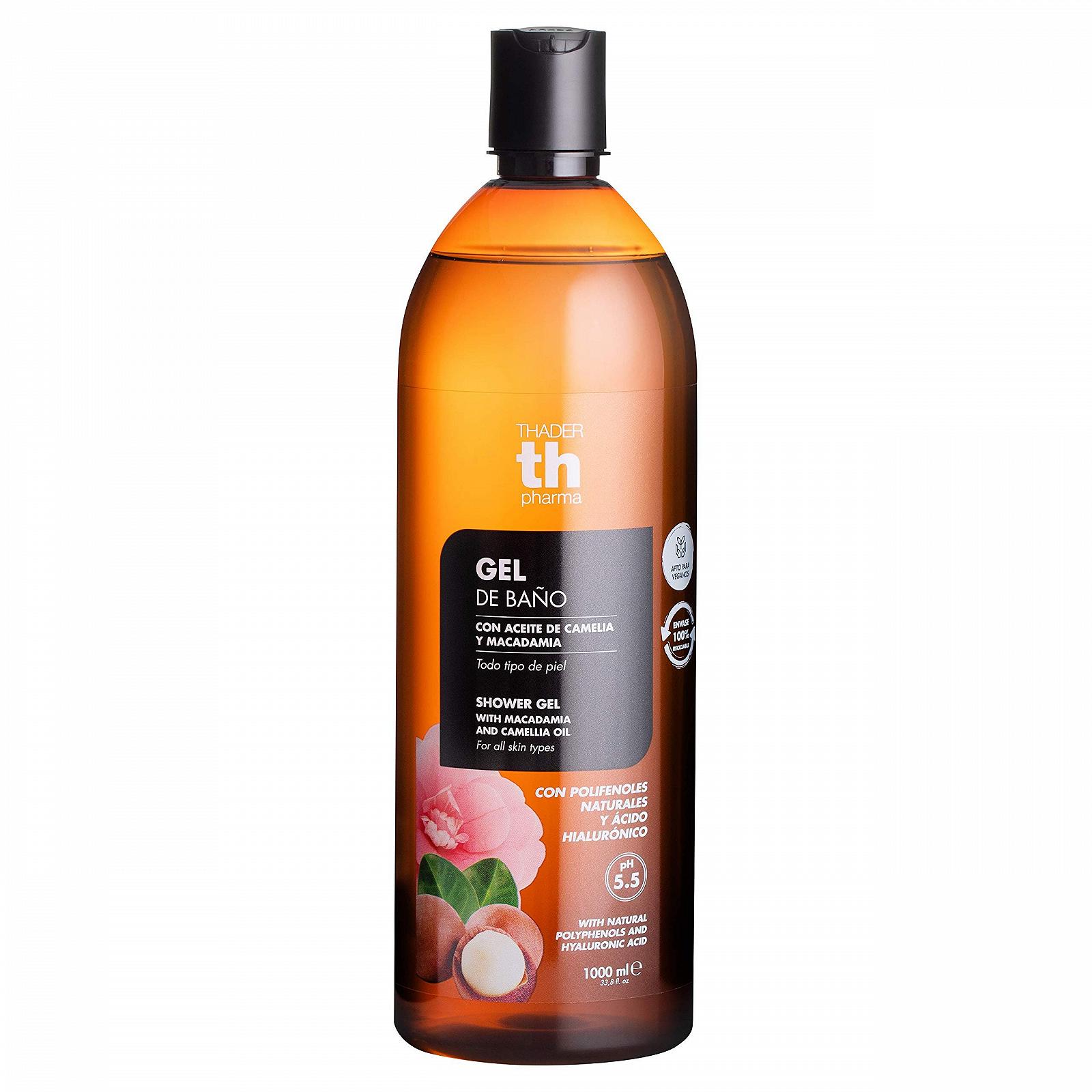 Гель для душа Thader Th Pharma с полифенолами масел камелии и макадамии для всех типов кожи 1000 мл, фото №1