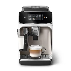 Эспрессо-машина автоматическая Philips 2300 series LatteGo EP2333/40, 4 напитка в одно касание, система LatteGo, SilentBrew, белая с хромом - Фото 1