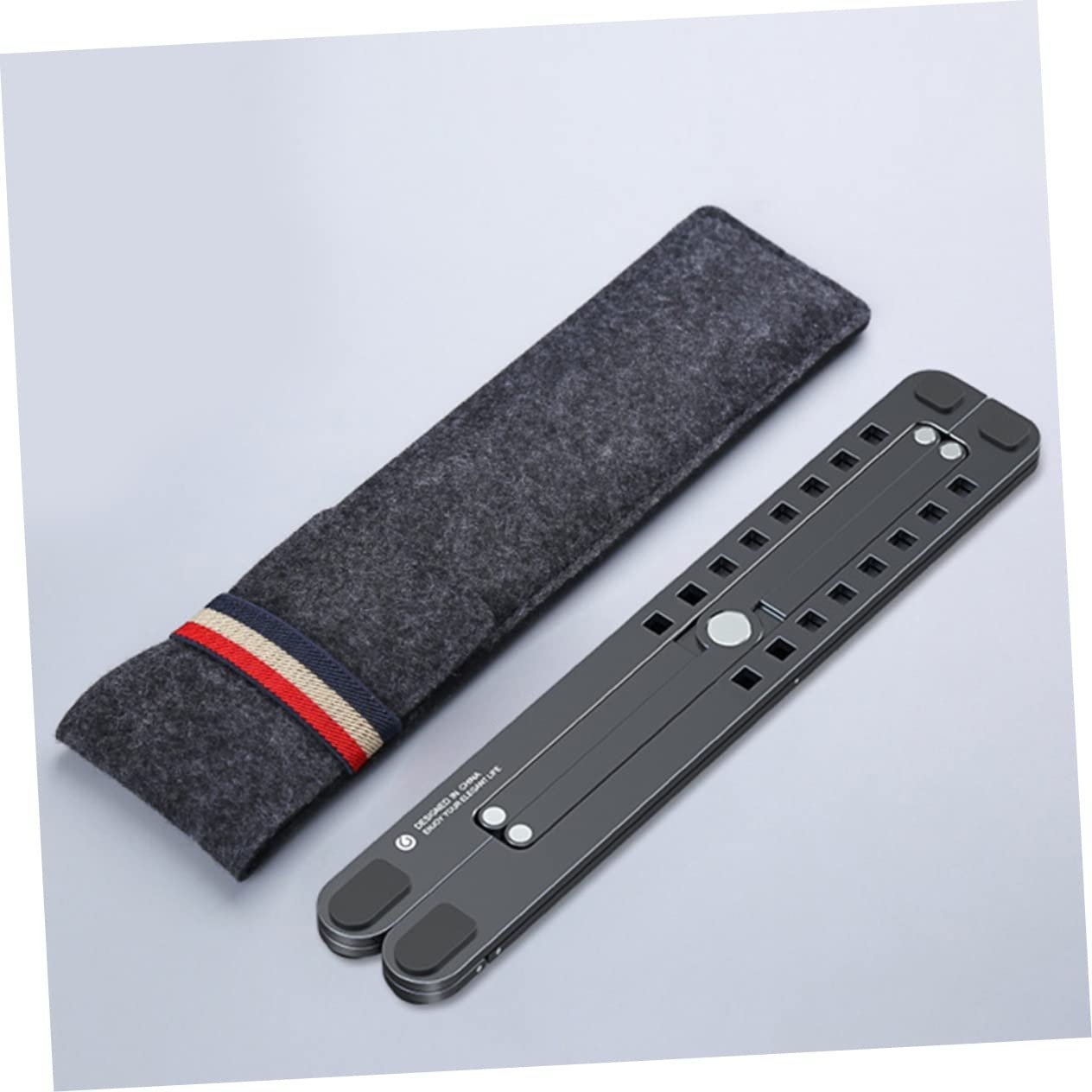 Підставка для ноутбука GALPADA складана з алюмінієвого сплаву, регульована по висоті, темно-сіра, фото №2