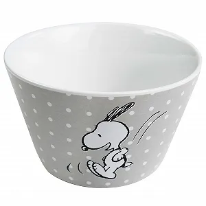 Миска United Labels Peanuts Snoopy 500 мл Серая в горошек Фарфоровая миска для хлопьев synthetic.ua - Фото 1