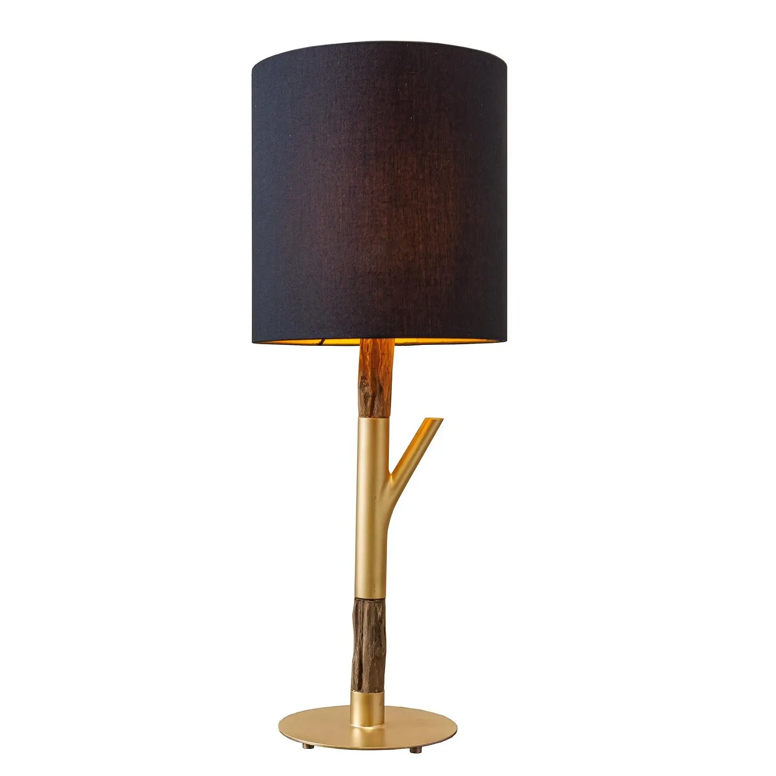 Настільна лампа invicta INTERIOR Jewellery 75 см Масив дерева Чорний/Золотий/Натуральний, фото №1