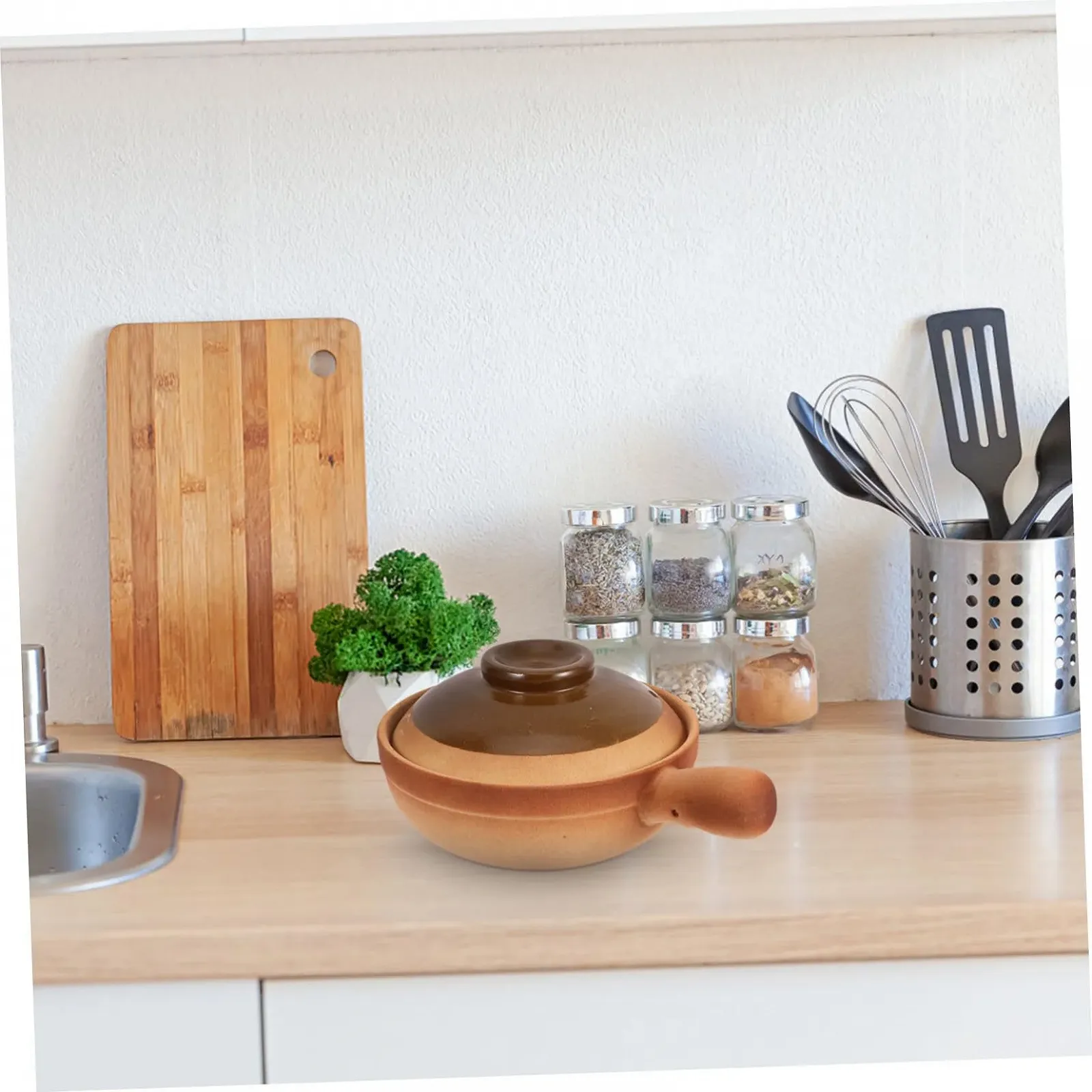 Кастрюля TOYANDONA глиняная с ручкой терракотовая для супа и каши, фото №4