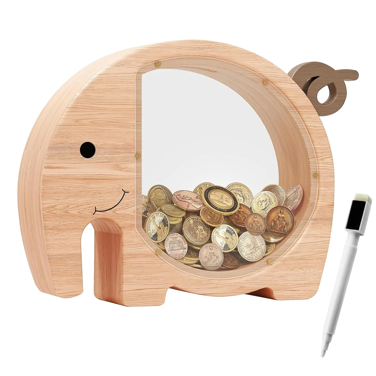 Скарбничка Elephant дерев'яна з ручкою (Elephant), фото №1