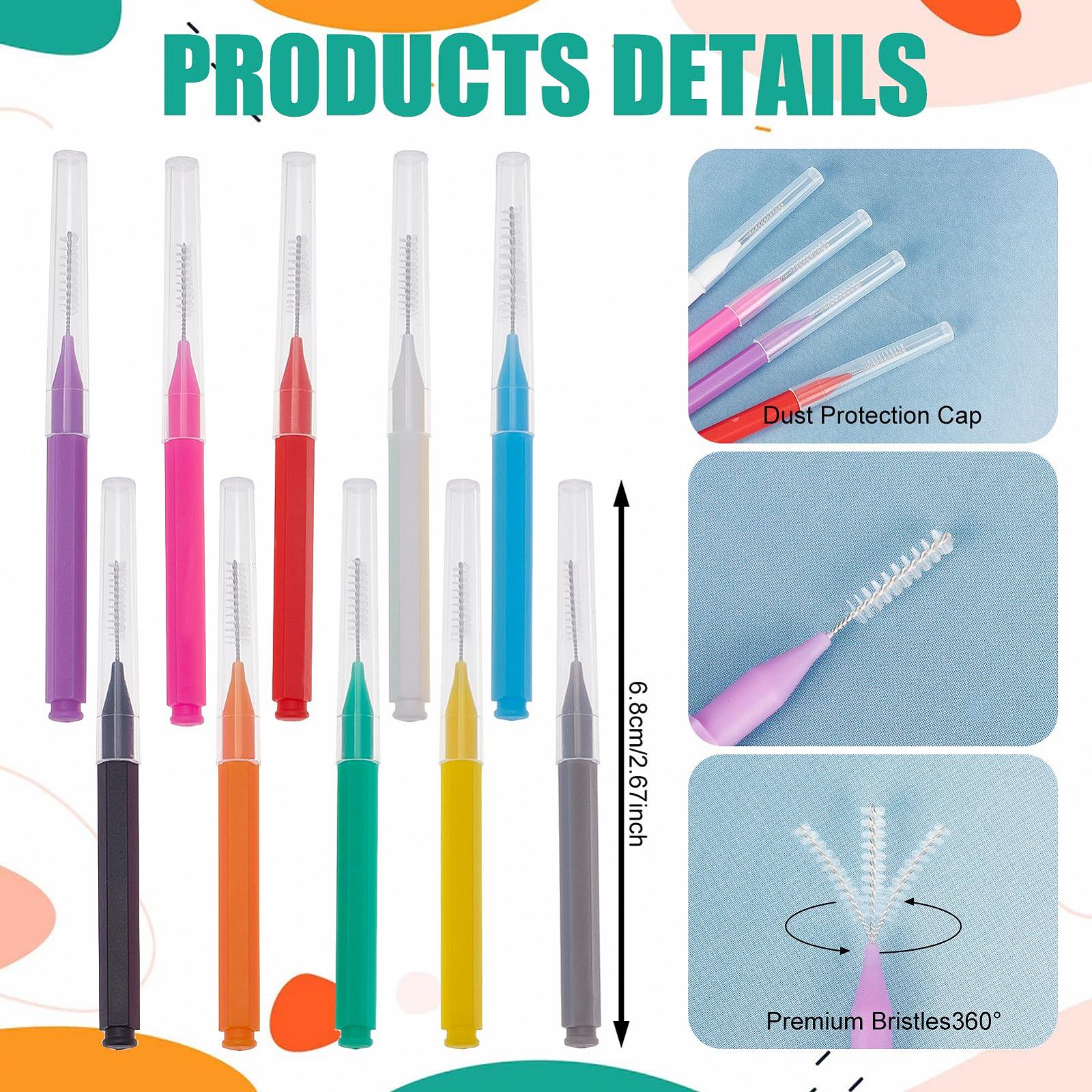 Щітка NICENEEDED Micro Pack of 20 для брів мікро з ковпачком, spoolie-щітка для брів, мікро щітка для ламінування брів, багатофункціональна spooly щітка для вій, фото №2