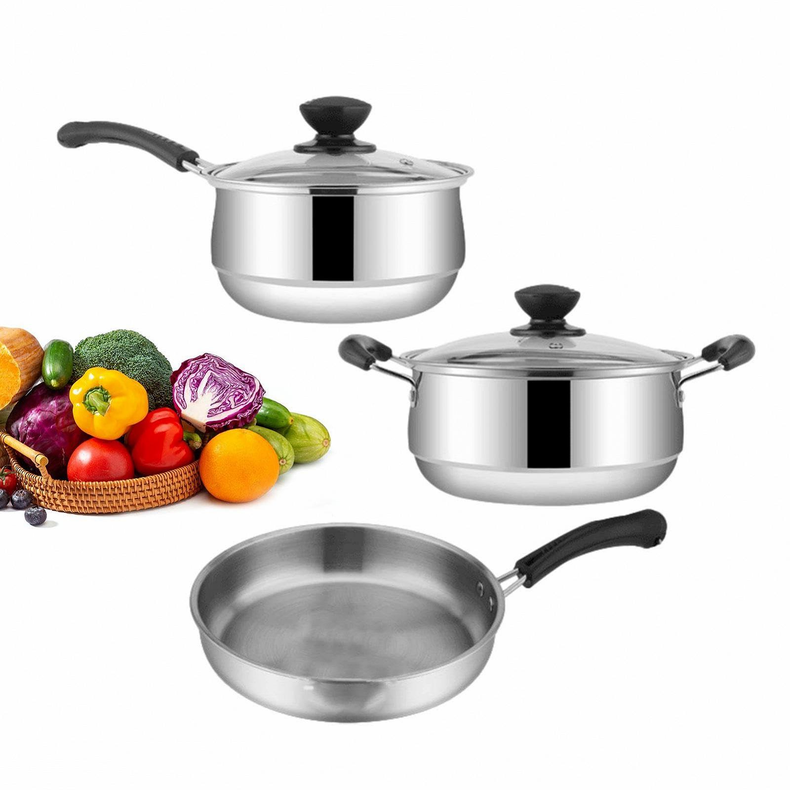 Набор кухонной посуды Generic Kitchen из нержавеющей стали с антипригарным покрытием для жарки и приготовления, фото №1