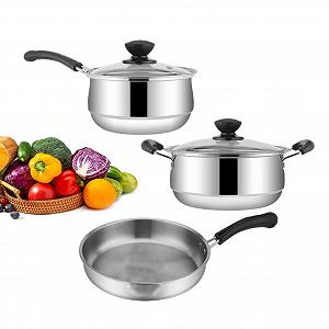 Набор кухонной посуды Generic Kitchen из нержавеющей стали с антипригарным покрытием для жарки и приготовления - Фото 1