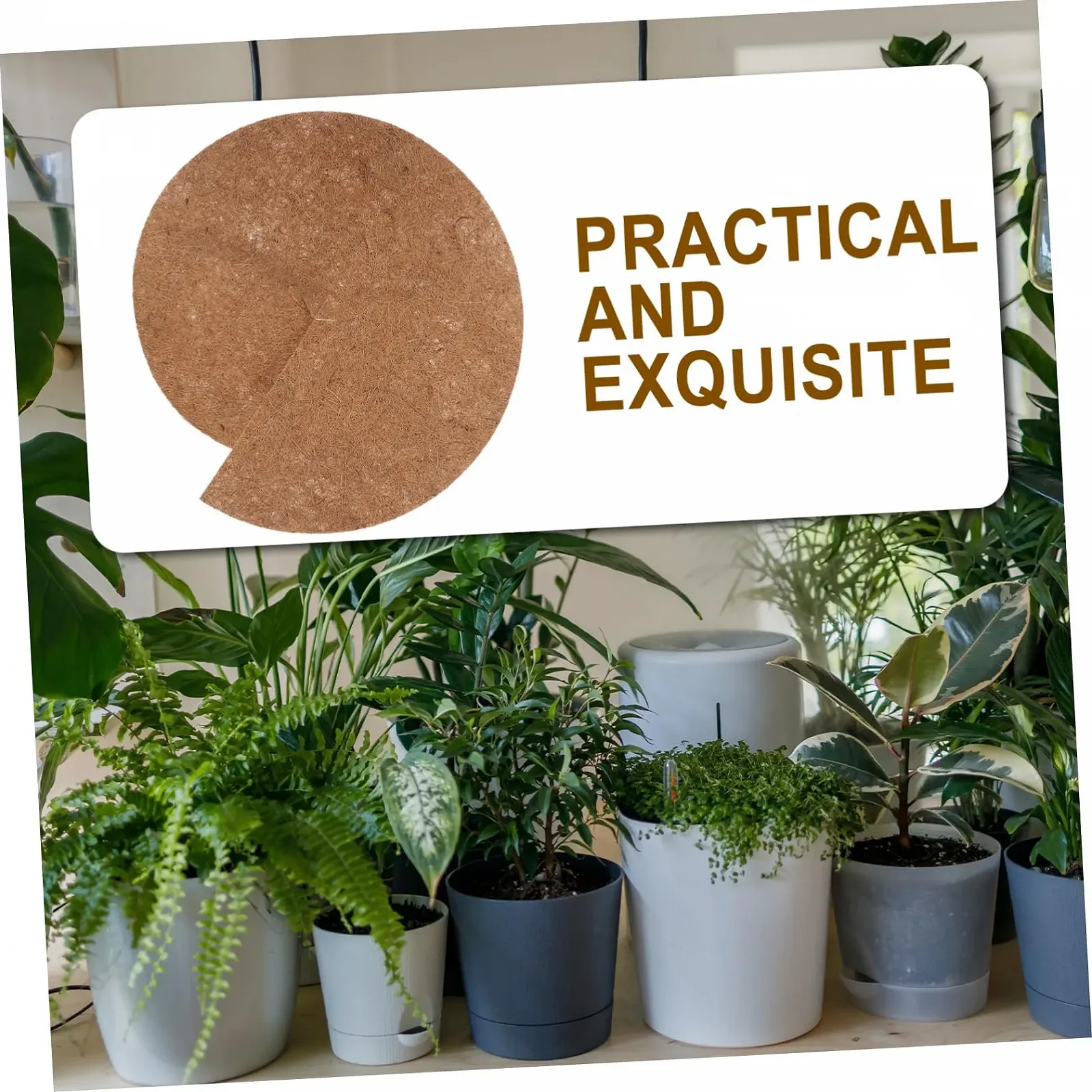 Кільця з кокосового волокна для кашпо HEMOTON Набір 4 шт. Мульчувальні декоративні, фото №5 Кільця з кокосового волокна для кашпо HEMOTON Набір 4 шт. Мульчувальні декоративні, фото №5